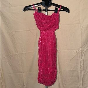 Sparkling Pink Sequin Mini Dress